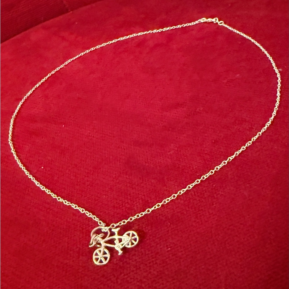 Necklace & pendant / charm - bicycle - sterling silver. Great condition. 18-20” - Picture 9 of 10